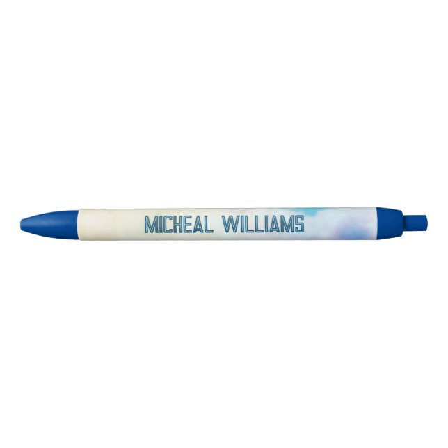 Personalize Colourful Clouds, College Black Ink Pen (Front)
