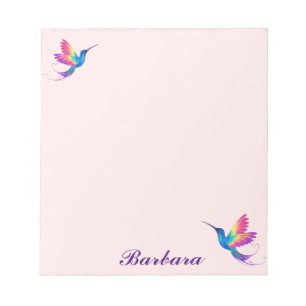 Personalize Colourful Humming Bird Notepad