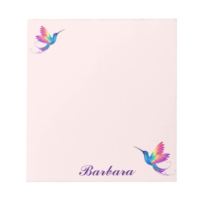 Personalize Colourful Humming Bird Notepad (Front)