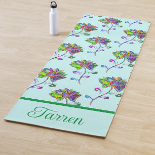 Personalize Colourful Lotus Flowers Yoga Mat
