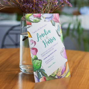Personalize Colourful Outlined Flower Invitation
