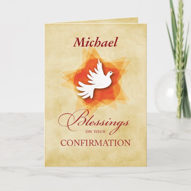 Personalize Confirmation Congratulations Dove Card (Front)