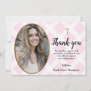 Personalize Confirmation teen girl photo thank you Card