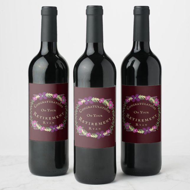 Personalize Congratulations on Your Retirement Wine Label (Bottles)