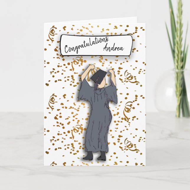 Personalize Congratulations to a Graduate Confetti Card (Front)