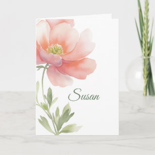 Personalize Congratulations Watercolor Flower Card