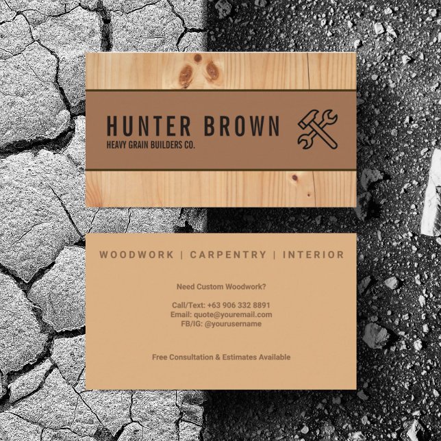 Personalize Construction Handyman Woodwork Business Card (Personalize with your business card details)