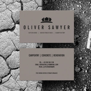 Personalize Construction Renovation Minimalist Business Card