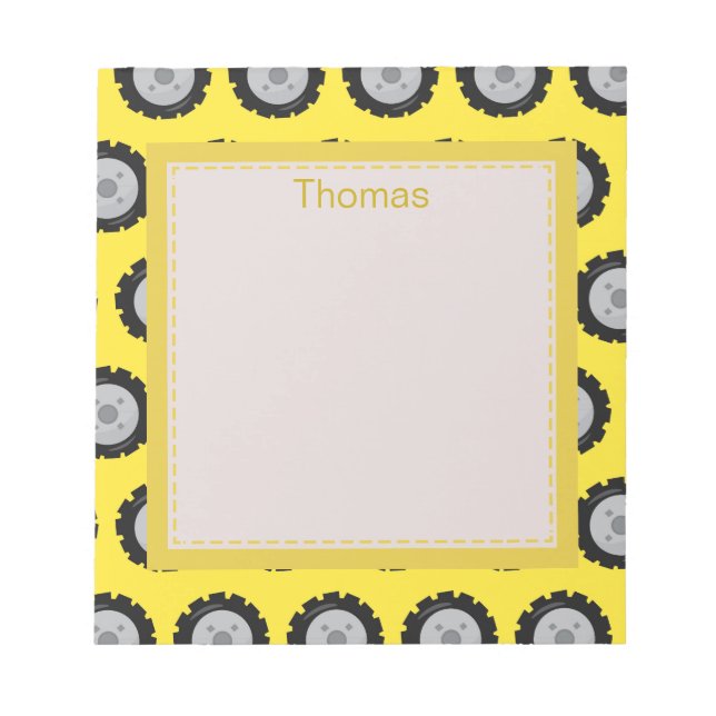 Personalize Construction themed Notepad (Front)