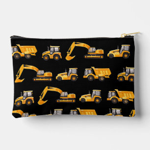 Personalize Construction Trucks Pencil Case Accessory Pouch
