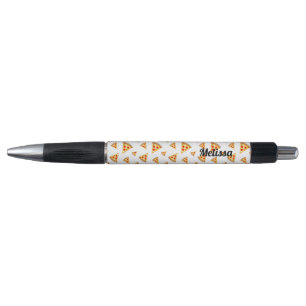 Personalize Cool fun pizza slices pattern white Pen