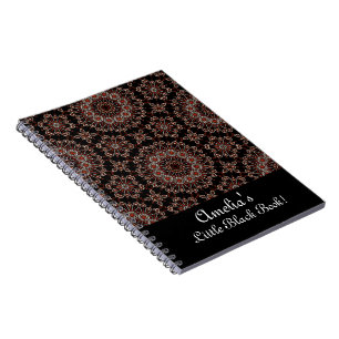 Personalize Copper & Rose Gold Mandala Dot Art Notebook