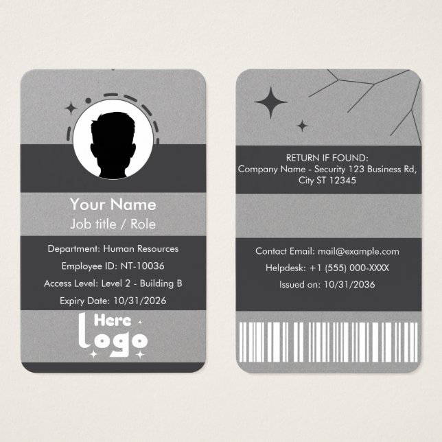 Personalize corporate employee ID card (Front & Back)