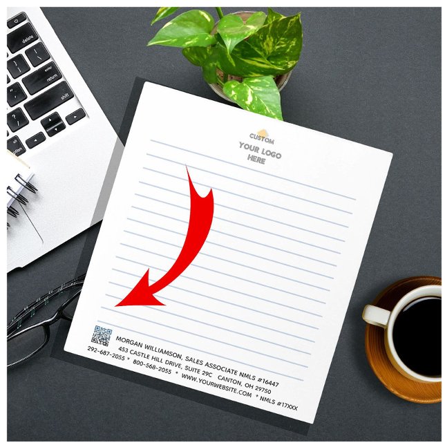 Personalize: Corporate Logo QR Code Lined    Notepad (Creator Uploaded)