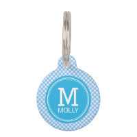 Personalize Country Baby Blue Gingham Monogram