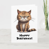 Personalize Crabby Cat Blank Greeting