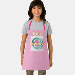 Personalize Craft Time Pink   Apron