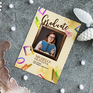 Personalize creamy fancy graduation announcement
