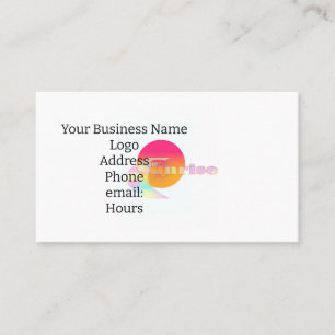 Personalize Create Your Own Business Card Sunrise