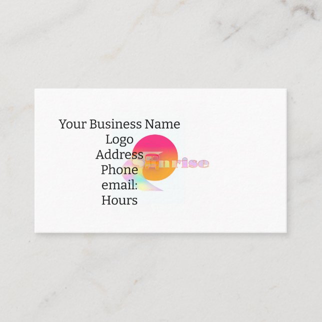 Personalize Create Your Own Business Card Sunrise  (Front)