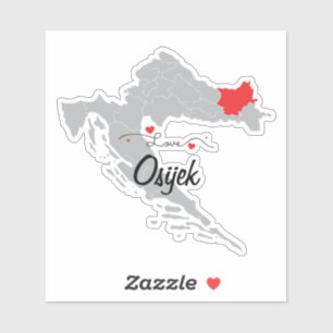 Personalize - Croatia Map Osijek-Baranja County