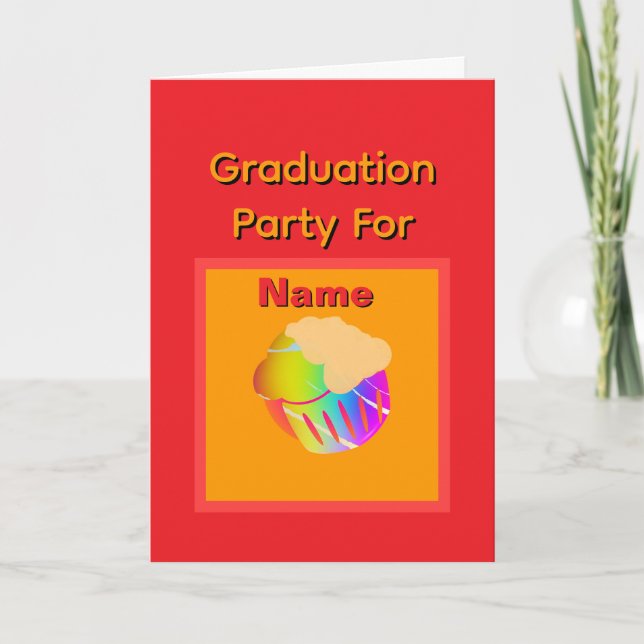 Personalize Cupcake Graduation Party Invitation (Front)
