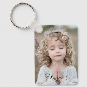 Personalize Custom 2 Photo Double Sided Aluminum  Keychain