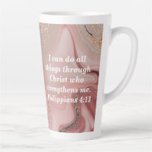 Personalize Custom Bible Scripture Quote Latte Mug
