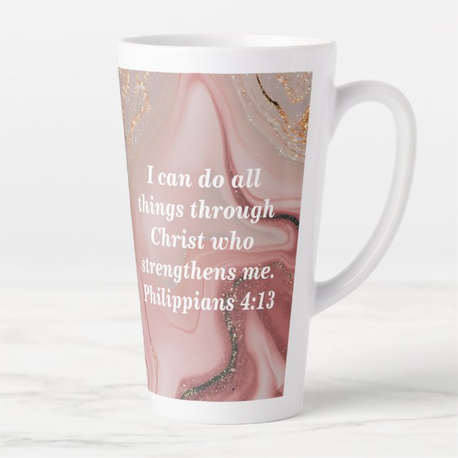 Personalize Custom Bible Scripture Quote Latte Mug (Right)