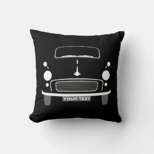 Personalize custom Black Morris Minor pop art Throw Pillow