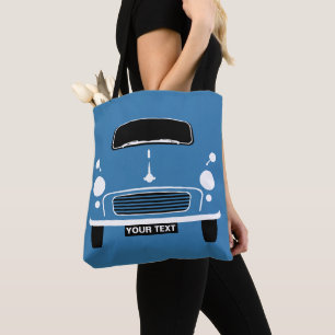 Personalize Custom Blue Morris Minor Pop Art Tote Bag