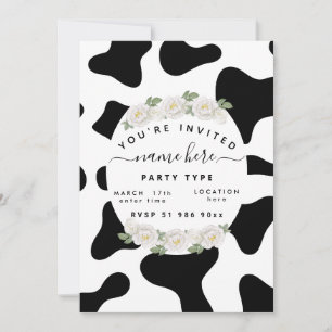 Personalize custom cow print invitations
