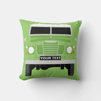 Personalize custom green Land Rover Series 3 Throw Pillow