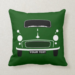 Personalize custom Green Morris Minor pop art Throw Pillow