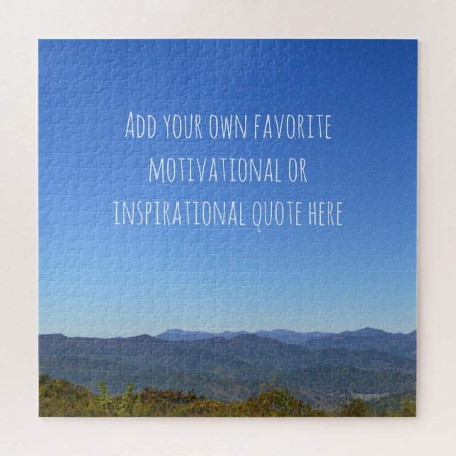 Personalize Custom Message Scenic Mountain Horizon Jigsaw Puzzle (Horizontal)