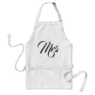 Personalize Custom Mr and Mrs Couples Pocket  Adul Standard Apron