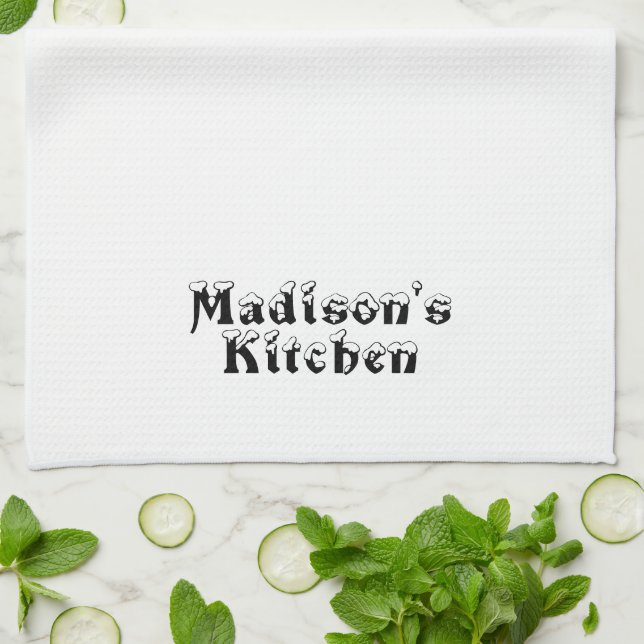 Personalize Custom Name business store Kitchen Towel (Folded)