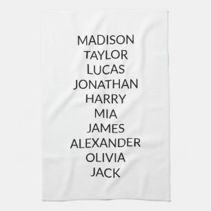 Personalize custom name, family names, mom grandma kitchen towel