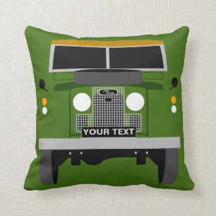 Personalize custom olive green Land Rover Series 2 Throw Pillow