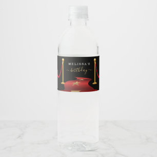 Personalize Custom Red Carpet Party Favour Water Bottle Label