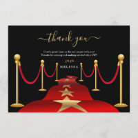 Personalize Custom Red Carpet Theme Thank You Card