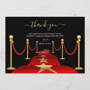 Personalize Custom Red Carpet Theme Thank You Card