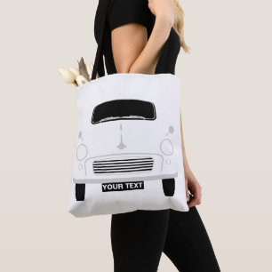 Personalize Custom White Morris Minor Pop Art Tote Bag