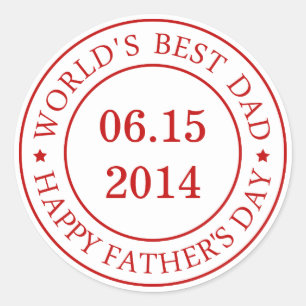 Personalize Customizable date - Happy Father's day Classic Round Sticker
