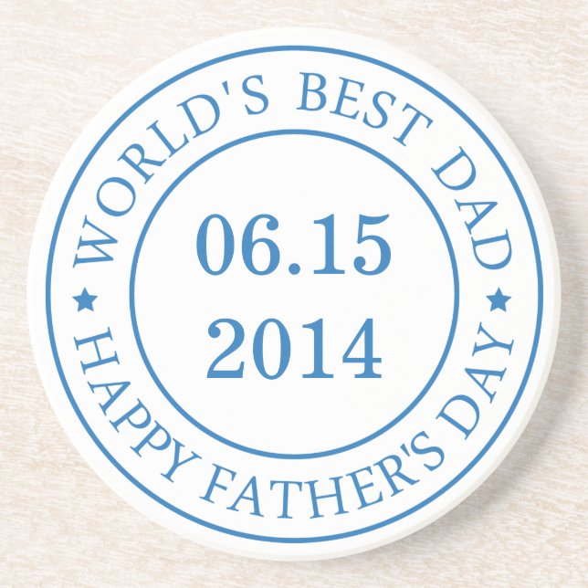 Personalize Customizable date - Happy Father's day Coaster (Front)