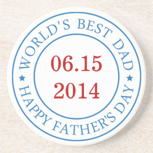 Personalize Customizable date - Happy Father's day Coaster