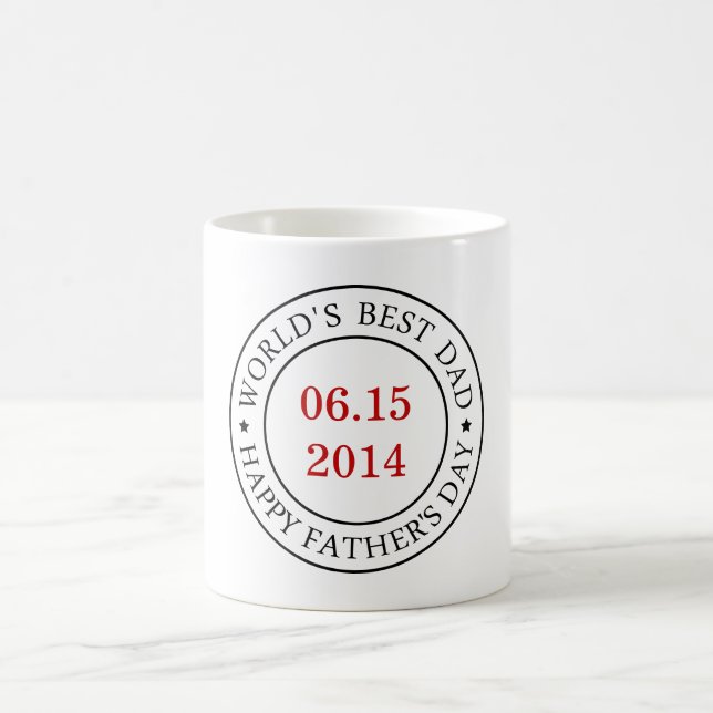 Personalize Customizable date - Happy Father's day Coffee Mug (Center)