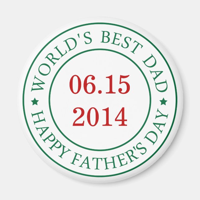 Personalize Customizable date - Happy Father's day Magnet (Front)