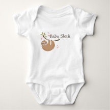 Personalize Cute Baby Sloth Bodysuit