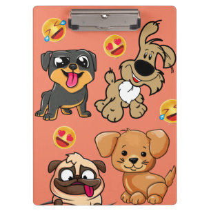 Personalize Cute Doggy Cartoon Style Clipboard
